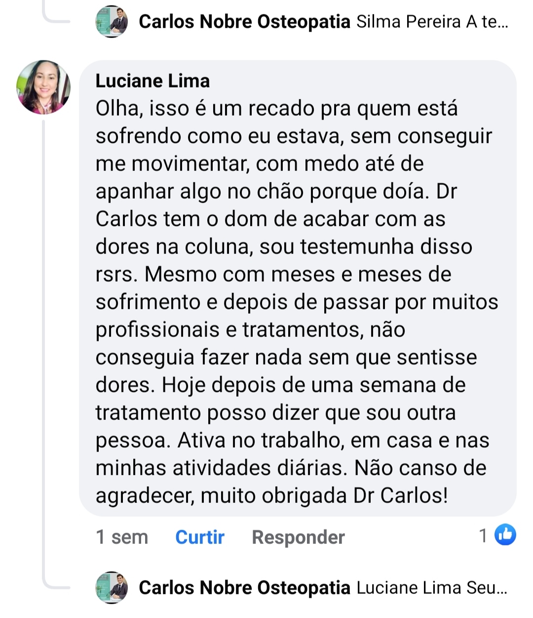 Relato paciente
